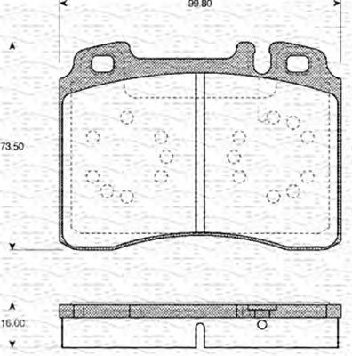 MAGNETI MARELLI 363702161076 -  Комплект тормозных колодок, дисковый тормоз